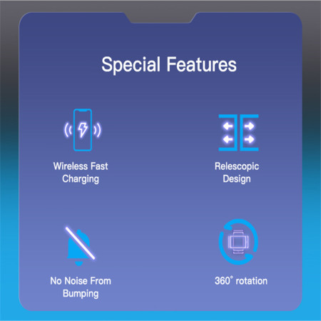Suport auto cu incarcare wireless Yesido pentru Bord, parbriz, aerisiret 15W, Black
