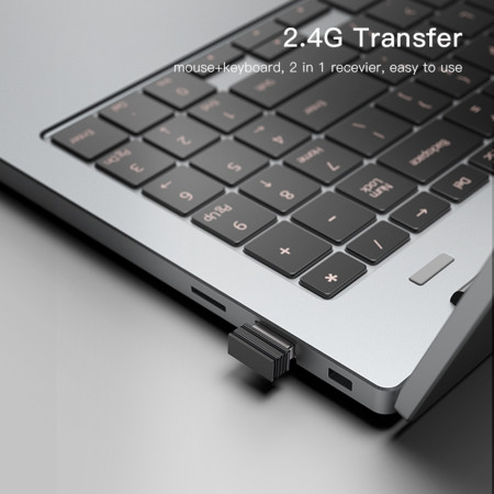 Kit tastatura si mouse wireless Yesido Intelligent Hibernation, PlugandPlay, Black