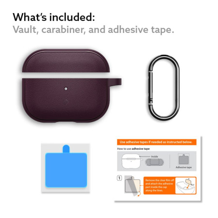Husa AirPods Pro Spigen Caseology Vault, Burgundy