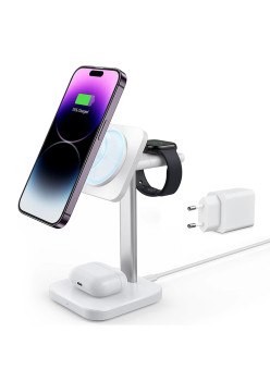 Statie de Incarcare MagSafe pentru Apple cu Incarcator pentru Ceas Portabil, ESR HaloLock, White