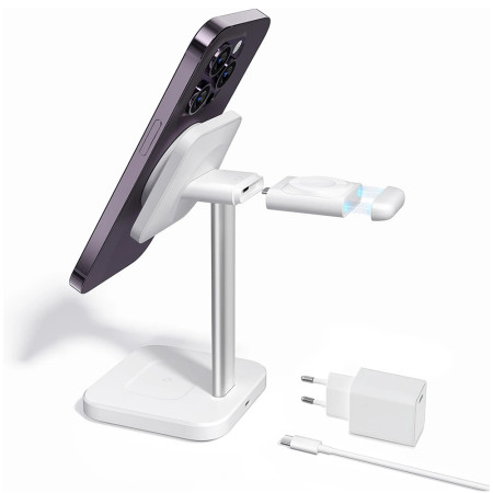 Statie de Incarcare MagSafe pentru Apple cu Incarcator pentru Ceas Portabil, ESR HaloLock, White