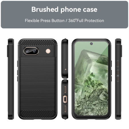 Husa Carbon compatibila Google Pixel 8a, Tech Protect AntiSoc, Negru