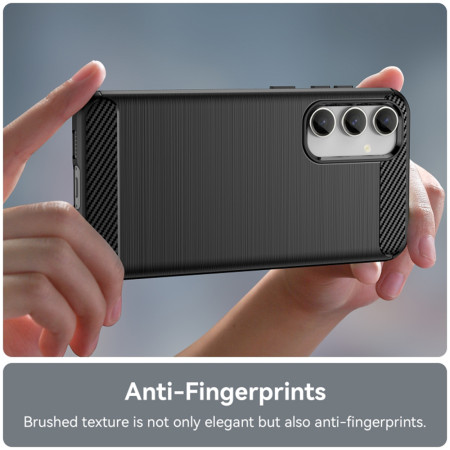 Husa Carbon compatibila Samsung Galaxy A35 5G, Tech Protect AntiSoc, Negru