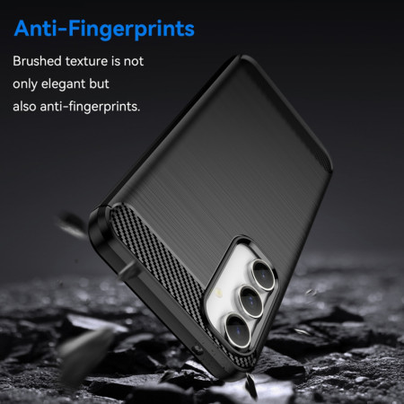 Husa Carbon compatibila Samsung Galaxy A35 5G, Tech Protect AntiSoc, Negru