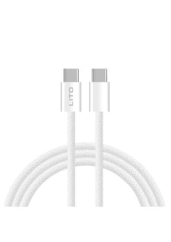 Cablu de Date Type-C la Type-C 60W, 2m - Lito - White
