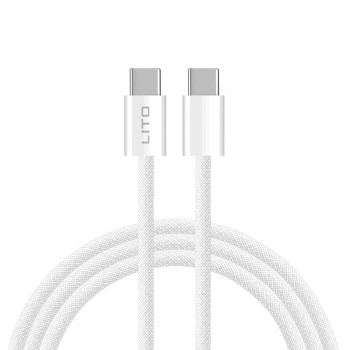 Cablu de Date Type-C la Type-C 60W, 2m - Lito - White