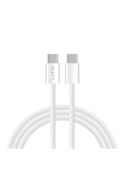Cablu de Date Type-C la Type-C 60W, 1m - Lito - White