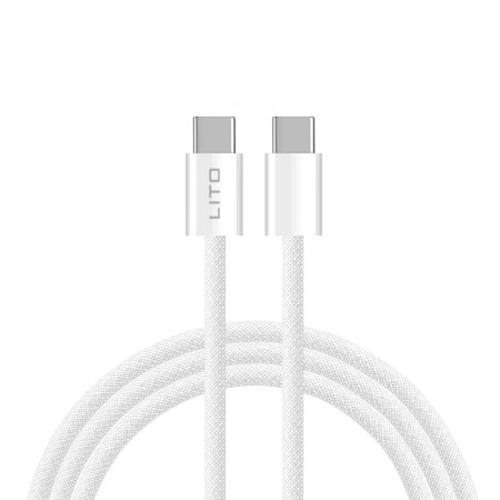 Cablu de Date Type-C la Type-C 60W, 1m - Lito - White