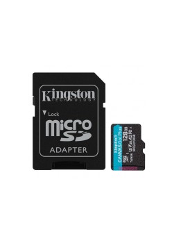 Card de Memorie cu Adaptor, 128GB - Kingston Canvas Go Plus (SDCG3/128GB) - Black