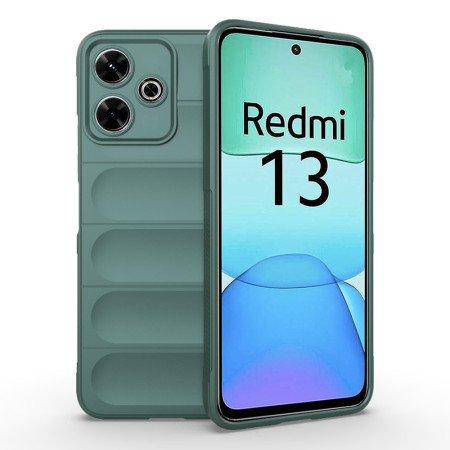 Husa Premium din Silicon pentru Xiaomi Redmi 13 / Poco M6 4G - SoftFlex, Microfibra, Green