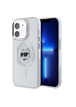 Husa pentru iPhone 12 / iPhone 12 Pro - Karl Lagerfeld IML MagSafe (KLHMP12MHLSCHH) - Metal Choupettes Head