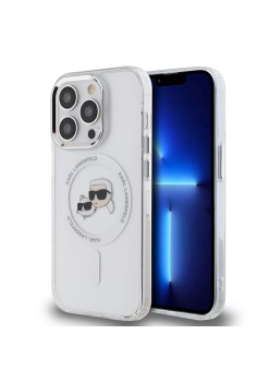 Husa pentru iPhone 15 Pro - Karl Lagerfeld IML MagSafe (KLHMP15LHLSKCH) - Metal KarlandChoupette Head