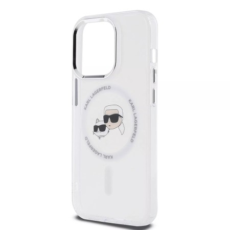 Husa pentru iPhone 15 Pro - Karl Lagerfeld IML MagSafe (KLHMP15LHLSKCH) - Metal KarlandChoupette Head