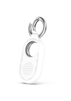 Husa compatibila Samsung Galaxy SmartTag 2, Smiling Silicone, White
