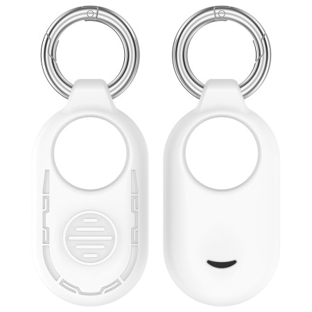 Husa compatibila Samsung Galaxy SmartTag 2, Smiling Silicone, White