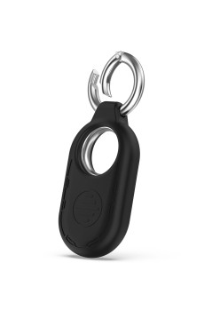Husa compatibila Samsung Galaxy SmartTag 2, Smiling Silicone, Black