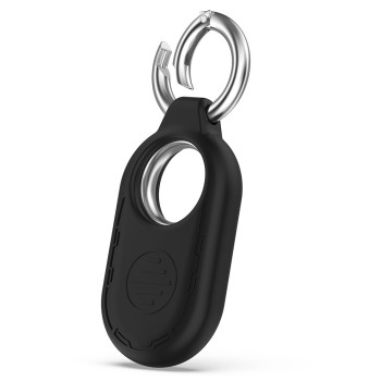Husa compatibila Samsung Galaxy SmartTag 2, Smiling Silicone, Black