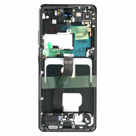 Ecran cu Touchscreen si Rama Compatibil cu Samsung Galaxy S21 Ultra 5G, SM-G998B,  Phantom Black