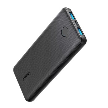 Baterie Externa Tip-C, 2x USB, 10000mAh, Anker PowerCore Slim, Black