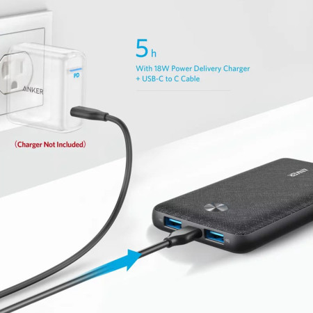 Baterie Externa 2x USB, Tip-C, 10000mAh, 18W, Anker PowerCore III Sense 10K,  Black