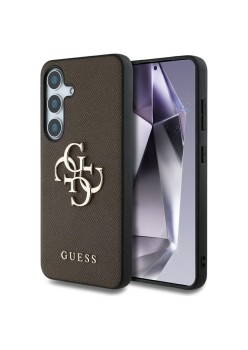 Husa pentru Samsung Galaxy S25 - Guess Hardcase 4G Grained Big and Classic Logo - Brown