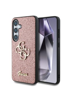 Husa pentru Samsung Galaxy S25 - Guess Glitter Script Big 4G Logo - Pink
