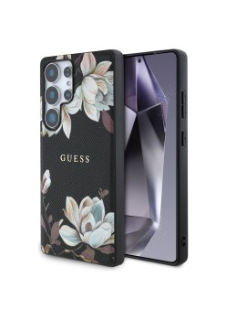 Husa pentru Samsung Galaxy S25 Ultra - Guess Grained Flowers MagSafe - Black