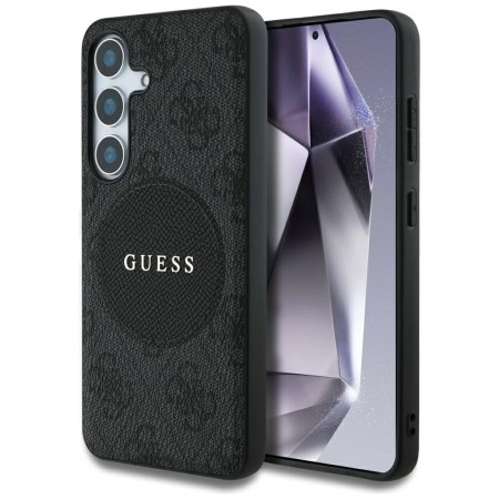 Husa pentru Samsung Galaxy S25 - Guess 4G Circle Classic Logo MagSafe - Black