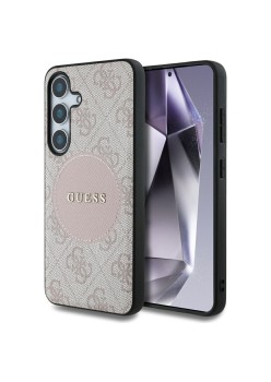 Husa pentru Samsung Galaxy S25 - Guess 4G Circle Classic Logo MagSafe - Pink