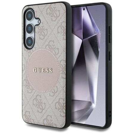Husa pentru Samsung Galaxy S25 - Guess 4G Circle Classic Logo MagSafe - Pink