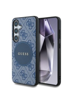 Husa pentru Samsung Galaxy S25 - Guess 4G Circle Classic Logo MagSafe - Blue