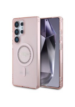 Husa pentru Samsung Galaxy S25 Ultra - Guess IML Rhinestones MagSafe - Pink