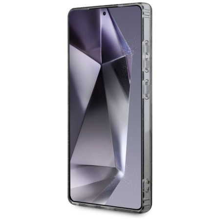 Husa pentru Samsung Galaxy S25 Ultra - Guess IML Metal Glitter Flowers Triangle MagSafe - Black