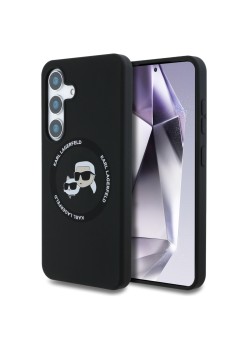 Husa pentru Samsung Galaxy S25 - Karl Lagerfeld Silicone Double Heads - Black