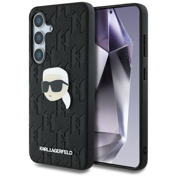 Husa Samsung Galaxy S25 - Karl Lagerfeld Hardcase Monogram Leather - Karl Head Pin