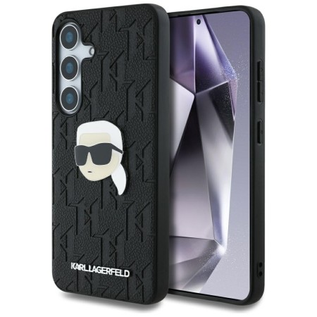 Husa Samsung Galaxy S25 - Karl Lagerfeld Hardcase Monogram Leather - Karl Head Pin
