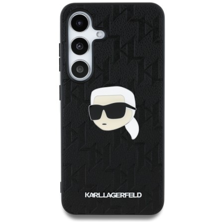 Husa Samsung Galaxy S25 - Karl Lagerfeld Hardcase Monogram Leather - Karl Head Pin