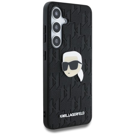 Husa Samsung Galaxy S25 - Karl Lagerfeld Hardcase Monogram Leather - Karl Head Pin