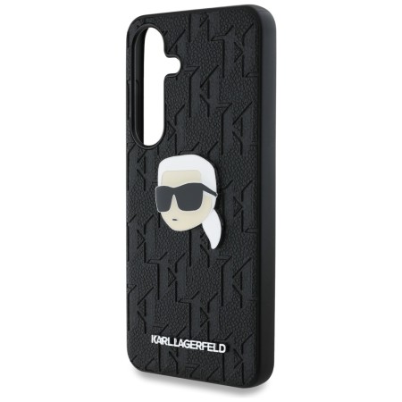 Husa Samsung Galaxy S25 - Karl Lagerfeld Hardcase Monogram Leather - Karl Head Pin