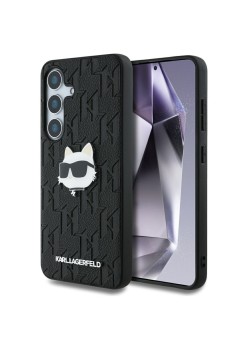 Husa Samsung Galaxy S25 Plus - Karl Lagerfeld Hardcase Monogram Leather - Choupette Head Pin