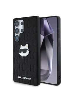 Husa Samsung Galaxy S25 Ultra - Karl Lagerfeld Hardcase Monogram Leather - Choupette Head Pin