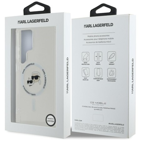 Husa pentru Samsung Galaxy S25 Ultra - Karl Lagerfeld IML MagSafe - Metal KarlandChoupette Head