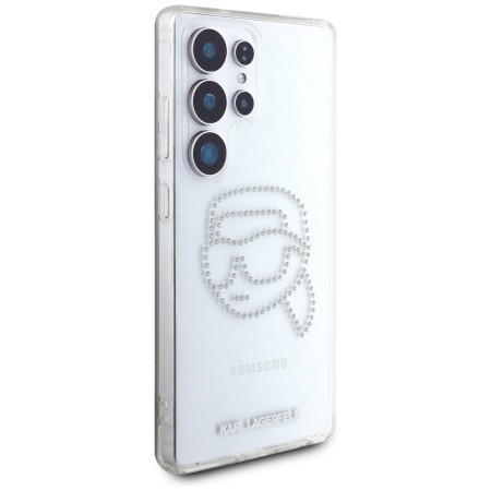 Husa pentru Samsung Galaxy S25 Ultra - Karl Lagerfeld IML Rhinestones Luxury - Transparent Karl Head