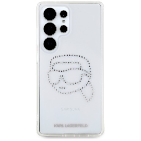 Husa pentru Samsung Galaxy S25 Ultra - Karl Lagerfeld IML Rhinestones Luxury - Transparent Karl Head