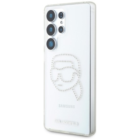 Husa pentru Samsung Galaxy S25 Ultra - Karl Lagerfeld IML Rhinestones Luxury - Transparent Karl Head