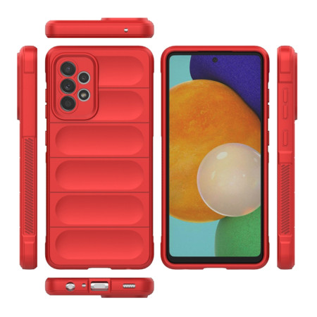 Husa pentru Samsung Galaxy A52 4G / A52 5G / A52s 5G, Antisoc, Margini Striatii, Magic Shield, Red