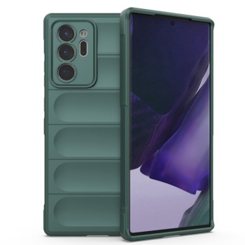 Husa pentru Samsung Galaxy Note 20 Ultra 4G / Note 20 Ultra 5G, Antisoc, Margini Striatii, Magic Shield, Green