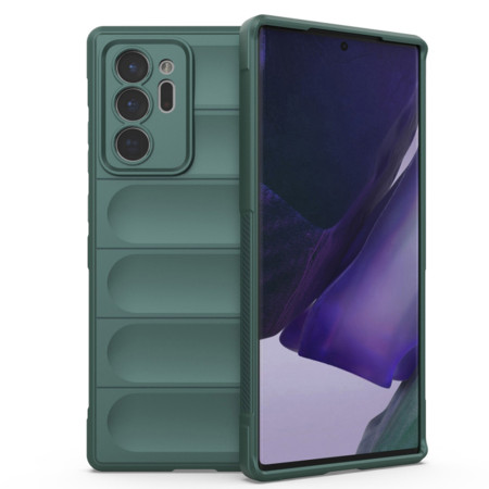 Husa pentru Samsung Galaxy Note 20 Ultra 4G / Note 20 Ultra 5G, Antisoc, Margini Striatii, Magic Shield, Green