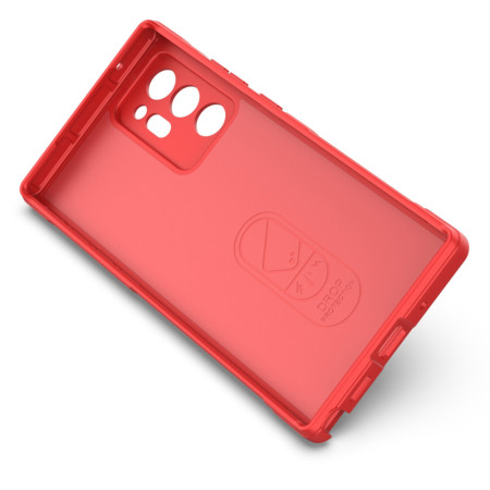 Husa pentru Samsung Galaxy Note 20 Ultra 4G / Note 20 Ultra 5G, Antisoc, Margini Striatii, Magic Shield, Red