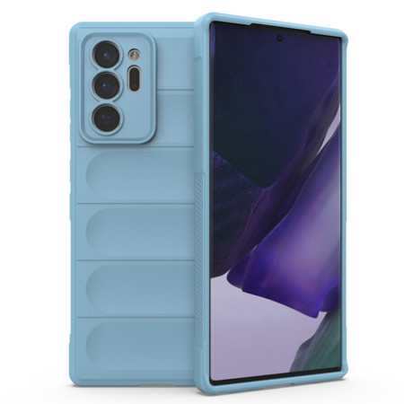 Husa pentru Samsung Galaxy Note 20 Ultra 4G / Note 20 Ultra 5G, Antisoc, Margini Striatii, Magic Shield, Bleu